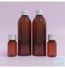 Флакон ПЭТ D18 коричневый 10, 30, 50, 100 мл с алюминиевой крышкой