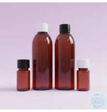 Флакон ПЭТ D18 коричневый 10, 30, 50, 100 мл с пластиковой крышкой