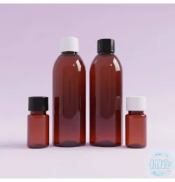 Флакон ПЭТ D18 коричневый 10, 30, 50, 100 мл с пластиковой крышкой