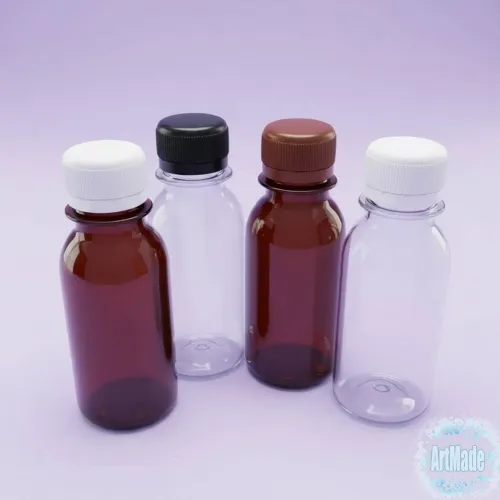 Флакон D28 коричневый, прозрачный