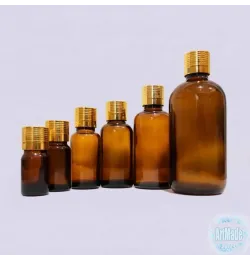 Флакон стеклянный с крышкой золотистой 5, 10, 20, 30, 50, 100 мл