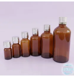 Флакон стеклянный с крышкой серебристой 5, 10, 20, 30, 50, 100 мл