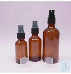Флакон стеклянный с черной крышкой спрей 10, 20, 30, 50, 100 мл
