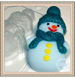 Форма для мыла пластиковая Снеговик Вязаный