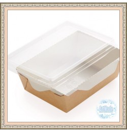Коробка крафт с прозрачной крышкой, 16,5х12х4,5 см