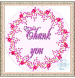 Наклейка круглая -10 Thank you
