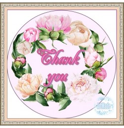 Наклейка круглая -11 Thank you