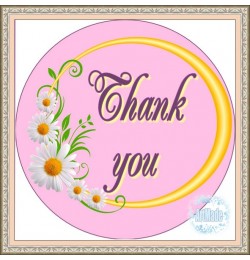 Наклейка круглая -12 Thank you