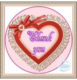 Наклейка круглая -14 Thank you