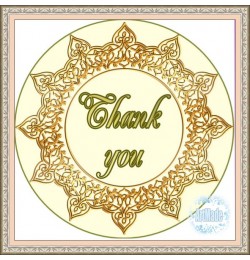 Наклейка круглая -3 Thank you