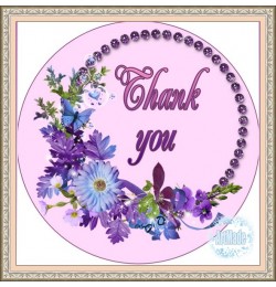 Наклейка круглая -4 Thank you