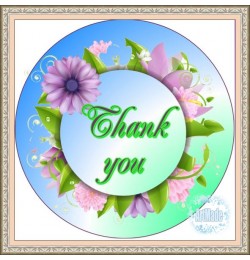 Наклейка круглая -6 Thank you