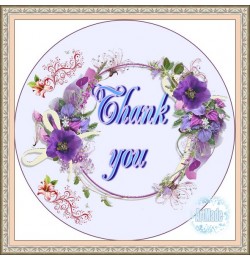 Наклейка круглая -8 Thank you