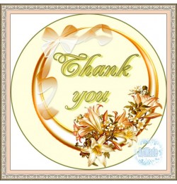 Наклейка круглая -9 Thank you