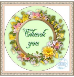 Наклейка круглая -7 Thank you